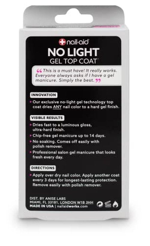 Nail-Aid No-light Gel Top Coat, Clear, 0.55 Fluid Ounce (Pack of 3)