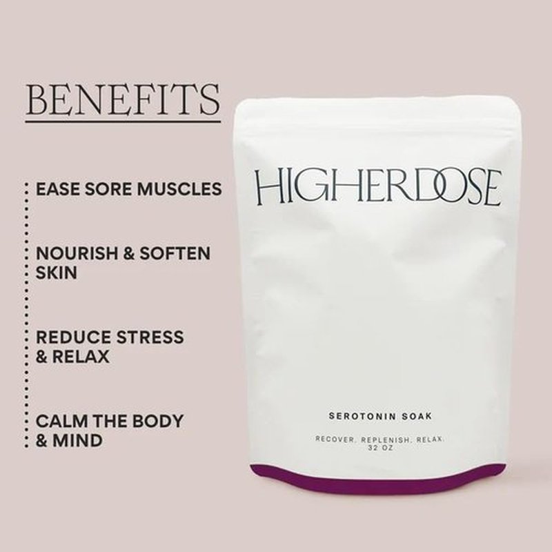 HigherDOSE Serotonin Soak Magnesium Bath Salts - Natural Detox & Muscle Recovery with Essential Oils