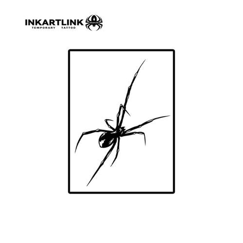 INKARTLINK Semi-Permanent Tattoo Stickers, Creative Halloween Party Dark-Themed Temporary Tattoos for Men, Exquisite and Realistic Design, Cruelty-Free, Non-Reflective, Waterproof (Spider 2)