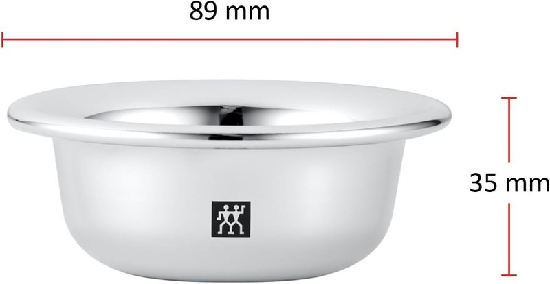 ZWILLING Shaving Bowl (wet shave, storage for shaving soap, bowl for whipping up lather, chrome plated), Silver
