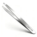 ADULAHI Professional Slant Tweezers for Eyebrows & Facial Hair - Precise Aligned Stainless Steel Remover with Storage Case(Pearl Silver)