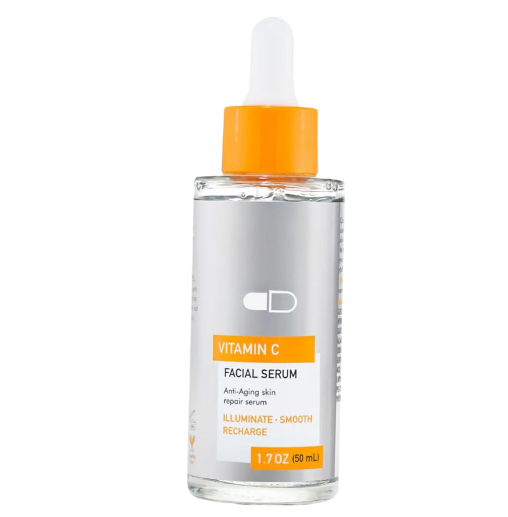 Vitamin C Facial Serum – Anti-Aging Repair Serum | Illuminates, Smooths & Recharges Skin – 1.7 fl oz (50 mL) PACK 2