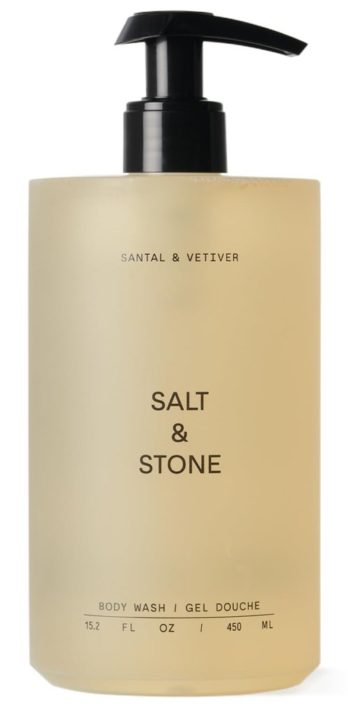 Salt & Stone Body Wash - Antioxidant-Rich Formula for Deep Moisture | Unisex, Sulfate & Paraben Free | Santal & Vetiver, 15.2 fl oz