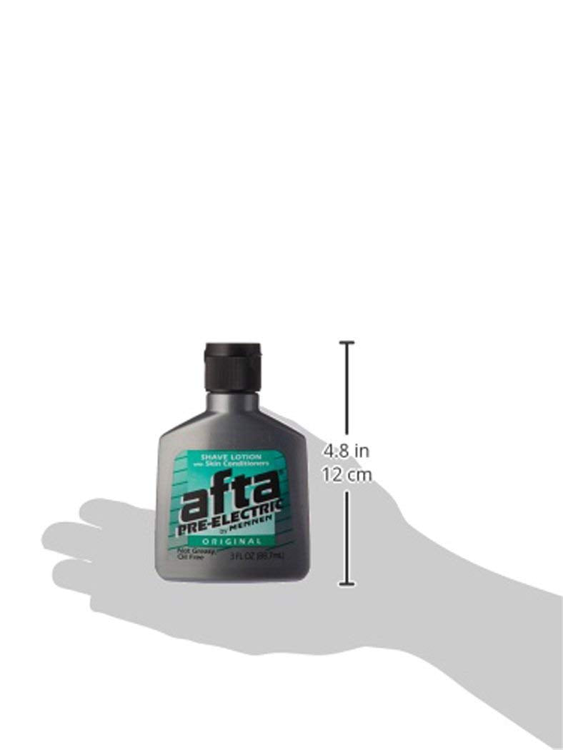AFTA Shave Lotion with Skin Conditioners, Pre-Electric by Mennen, Original, Not Greasy, Oil Free, 3 FL OZ - 4 Pack