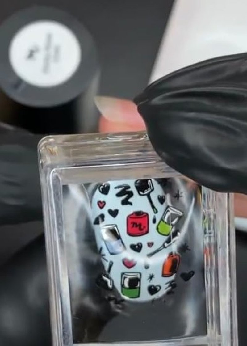 Maniology Sticky Base Coat for Reverse Stamping Nail Art Powder Glitters Foils, Adhering Base Coat