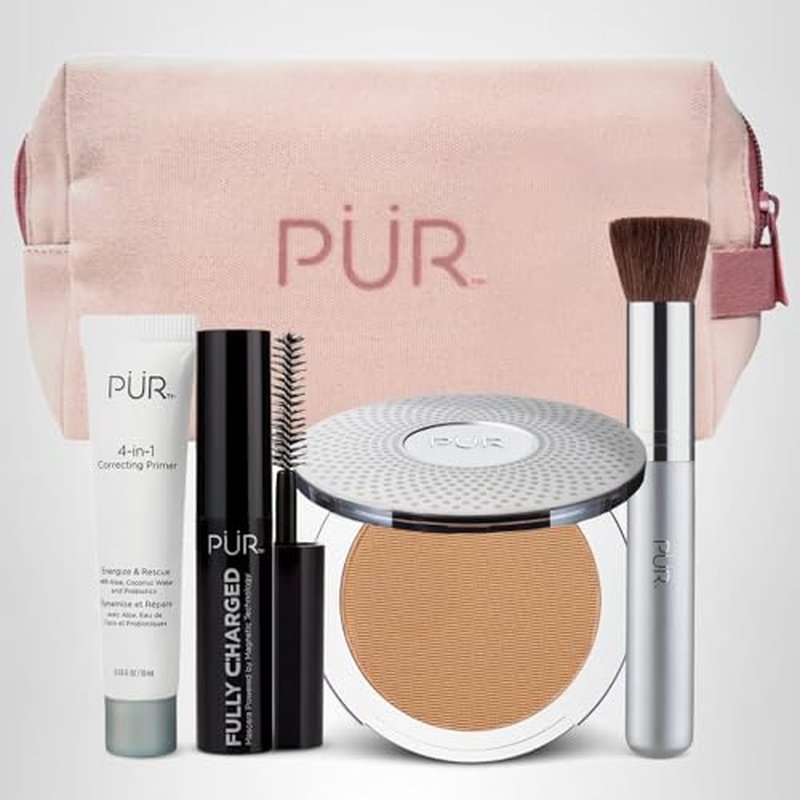 PÜR Beauty Multitasking Essentials Best Sellers Kit, Everyday Look Deluxe Kit, Condition & Moisturize Skin, Cruelty Free, Tan