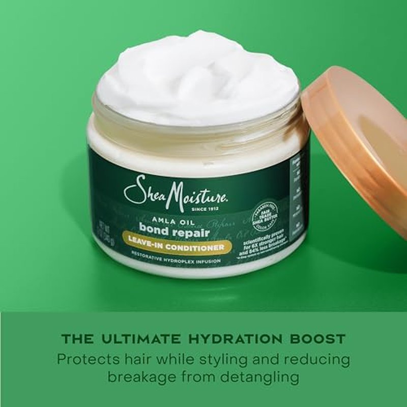 Shea Moisture Bond Repair Leave-In Conditioner Amla Oil Protects Against Damage And Strengthens Hair Bonds With Hydroplex Technology For Less Breakage With Restorative HydroPlex Infusion 11FlOz