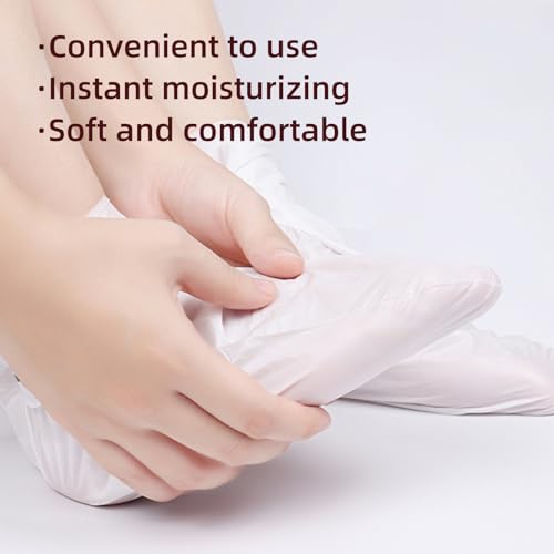 GUOYAOLIFU Hydrating Hand Foot Masks Set for Women Men,5 Pack Socks Mask for Dry Cracked Feet（Milk）