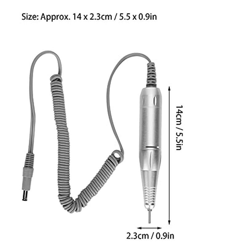 Electric Nail Drill Pen Handle Replacement Handle for Electric Nail Drill Machine 35000 rpm Aluminum Alloy Nail Polisher Grinder Manicure Pedicure Nail Art Tool