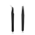 Foihukelim Industrial Tweezers,for Craft,Soldering, Laboratory Work, Jewelry-Making,for Modeling, Electronic Repair (2pcs black)