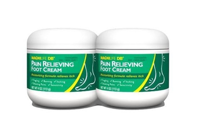 MagniLife DB Pain Relieving Foot Cream, Calming Relief for Burning, Tingling, Shooting & Stabbing Foot Pain, Moisturizing Foot Cream Suitable for Diabetic and Sensitive Skin - 2 Packs of 4 oz Jars