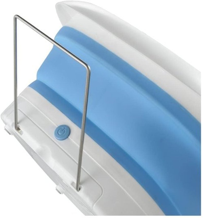 HoMedics Compact Pro Spa Collapsible Footbath with Heat Maintenance, Vibration Massage, ACU-Node Surface, Improves Circulation, Soothe Tired Muscles, Tub for Easy Storage, Blue and White