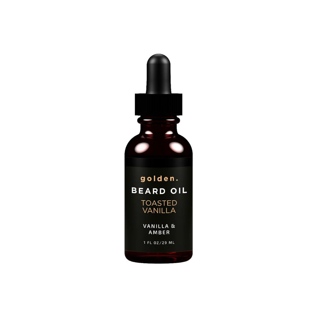 Golden Grooming Beard Oil for Men - Natural Beard Conditioner with Sweet Almond, Golden Jojoba & Argan Oil - Hydrating Beard Softener with Vitamin E - Toasted Vanilla, 2oz