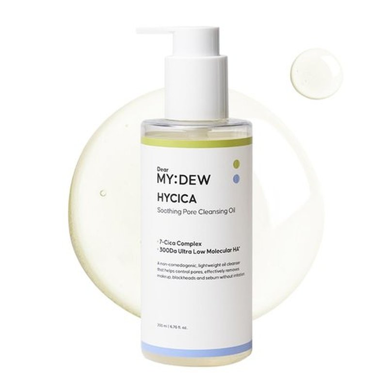DearMYDEW HYCICA Soothing Pore Cleansing Oil | Non-Comedogenic Makeup Blackhead Remover for Sensitive Skin with 7 CICA & 10 HA, Deep Pore Cleanser, Double Cleansing, Korean Skincare, 6.76 fl oz
