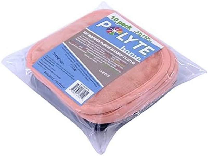 Polyte Premium Microfiber Fleece Makeup Remover Cloths - Hypoallergenic, 6x6 in, 10 Pack | Dark Gray & Pink