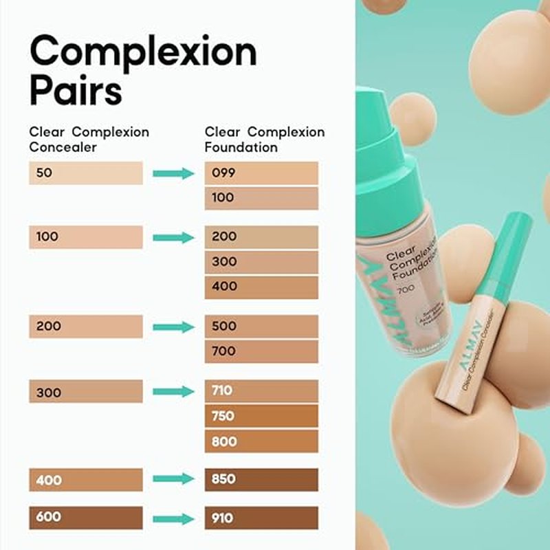 Almay Clear Complexion Concealer, Cruelty-Free Makeup for Acne-Prone Skin, Non-Comedogenic, Vegan, Hypoallergenic, 050, 0.3 fl oz