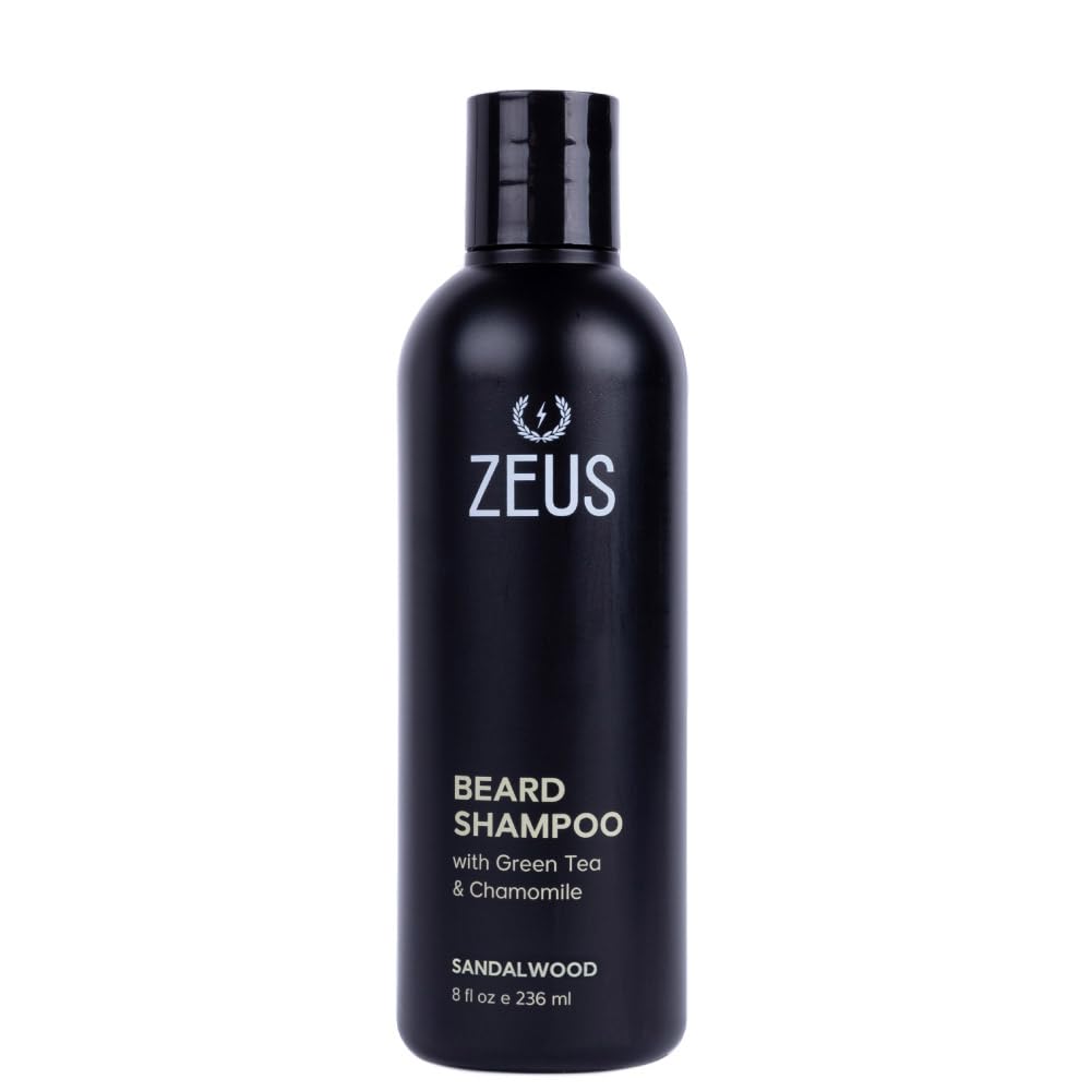 ZEUS Beard Shampoo Wash for Men with Natural Oils (8 fl oz) Sandalwood