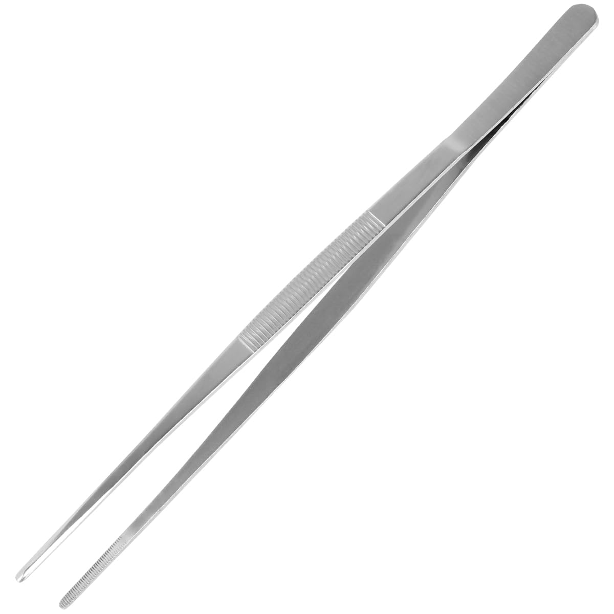 AHIER 12inch Kitchen tweezer Stainless Steel, Long tweezer with Precision Serrated Tips for Cooking Pincette for Sea food, Bar Tweezer