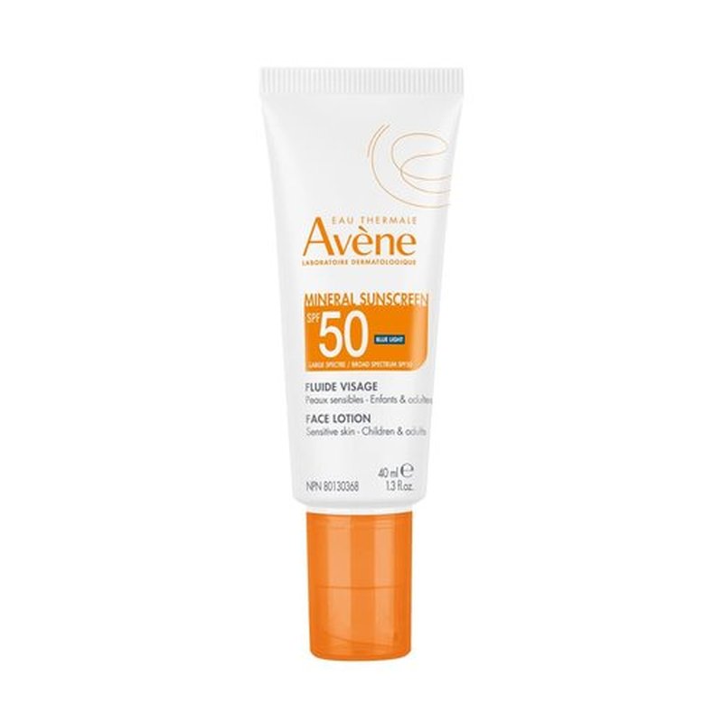 Avène Mineral Sunscreen SPF 50 - Fast Absorbing Face Lotion with Zinc Oxide & Bisabolol | 1.3 oz, 80-Minute Water Resistance