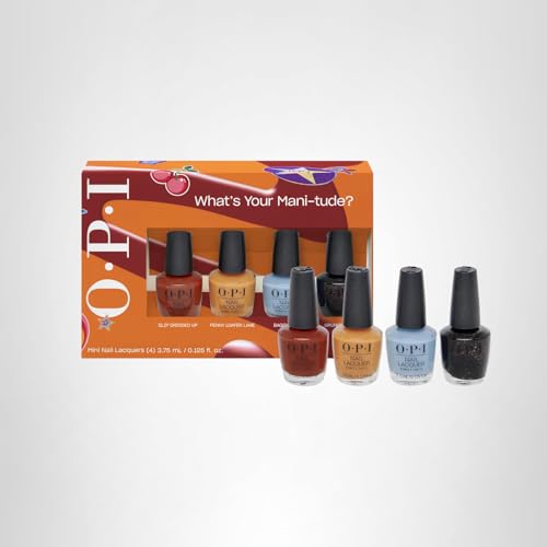 OPI Nail Lacquer 4PC Mini Pack | 4 Nail-Polish Color Shades Crème Chip Resistant Nail Polish Gift Set | What's Your Mani-tude | Fall 2025