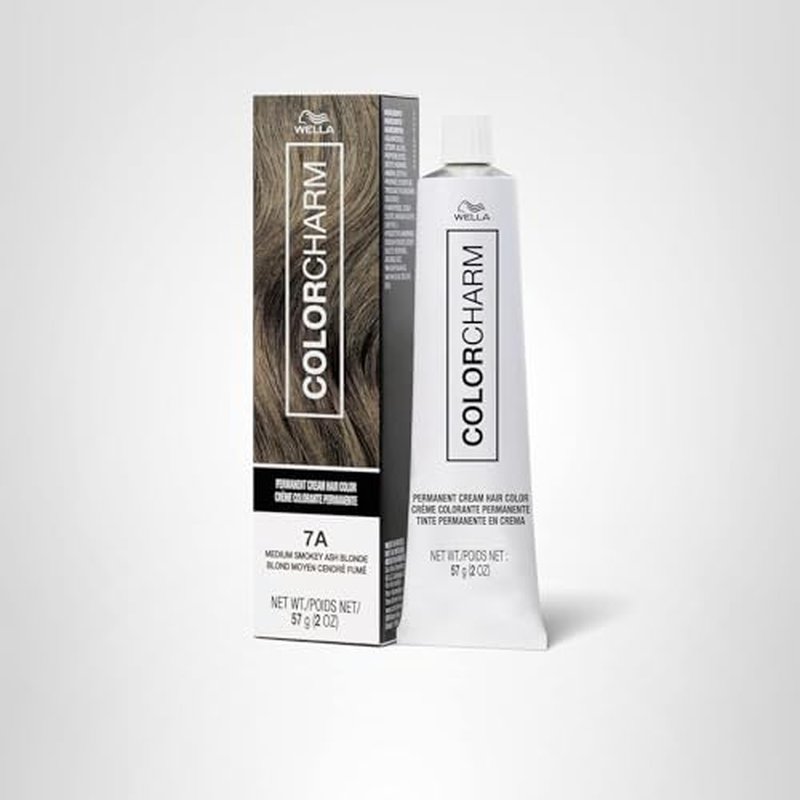 COLORCHARM Permanent Cream Hair Color, 7A Medium Smokey Ash Blonde, 2 oz.