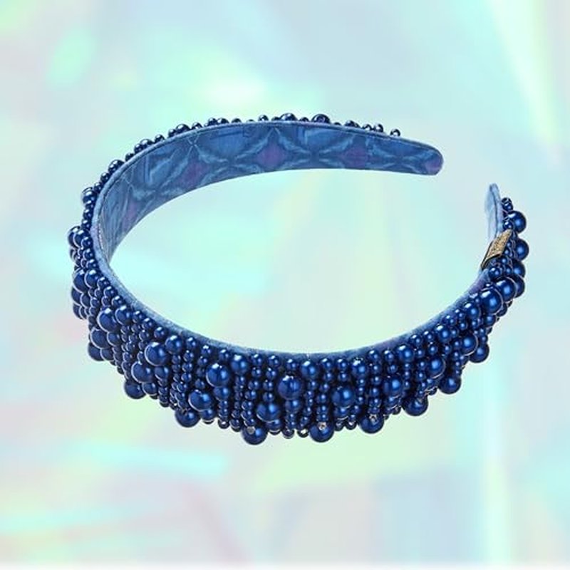 Wicked For Good Pearl Emerald City Headband - hair accessories for women and girls - fashion headbands - gifts for her - Navy Blue - Scunci by Conair