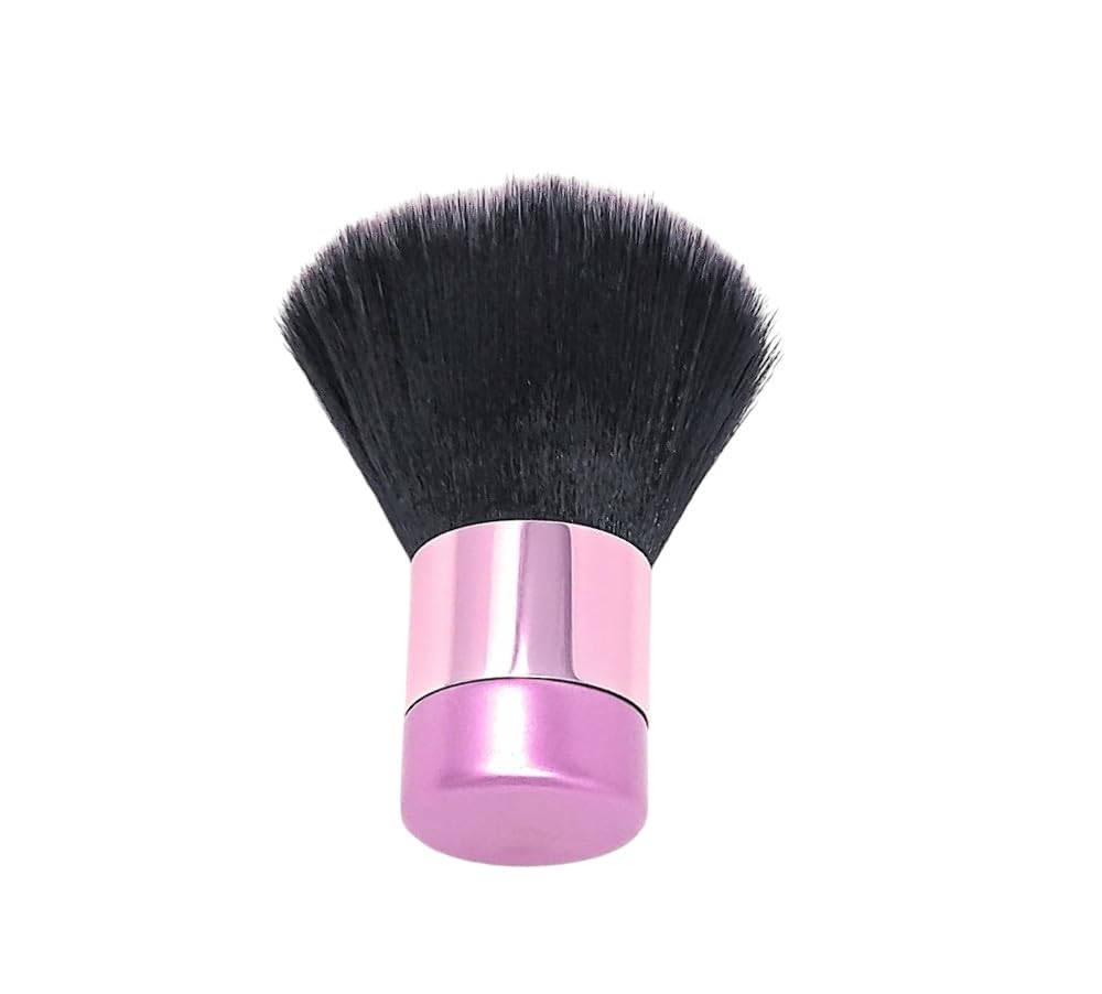 Luxurious and Large Ultra Soft Fluffy Powder Brush, Multipurpose Face, Body, Barber and Beauty Tool, with wooden base Soft Kabuki Brush by BevyGold (Violet)