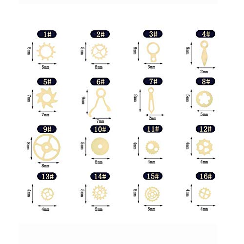 XINGZI 2Box (200-300PCS) Mixed Pattern Ultra-thin 3D Metal Steampunk Gears Charms DIY Pendant Clock Watch Wheel Gear Nail Studs Nail Art Decorations Alloy Manicure DIY Nail Tips Accessories