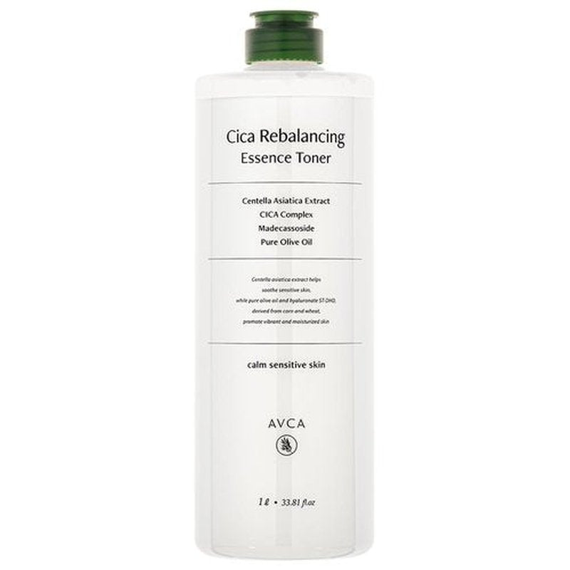 AVCA CICA Rebalancing Essence Facial Toner - Korean Toner with Centella Asiatica for Hydrating & Soothing, ph5.5 Trouble Care, Korean Skin Care (1L/33.8fl.oz.)