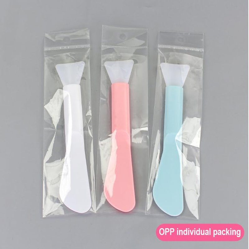 Wopanxye 30pack 2-in-1 Soft Silicone Brush, Cosmetic Spatula for Face Mask Cream Stick Plastic Tip Spoon Disposable Beauty Makeup Tool for Mixing, Sampling, Waxing, DIY Facial Mask Skincare, Reusable