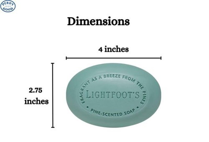 Perdy Good Lightfoot's Pine Soap for Men, one (1) Bar of Pine Scented All Natural Mens Soap and one (1) Plastic Free Exfoliating Sisal Saver Bag