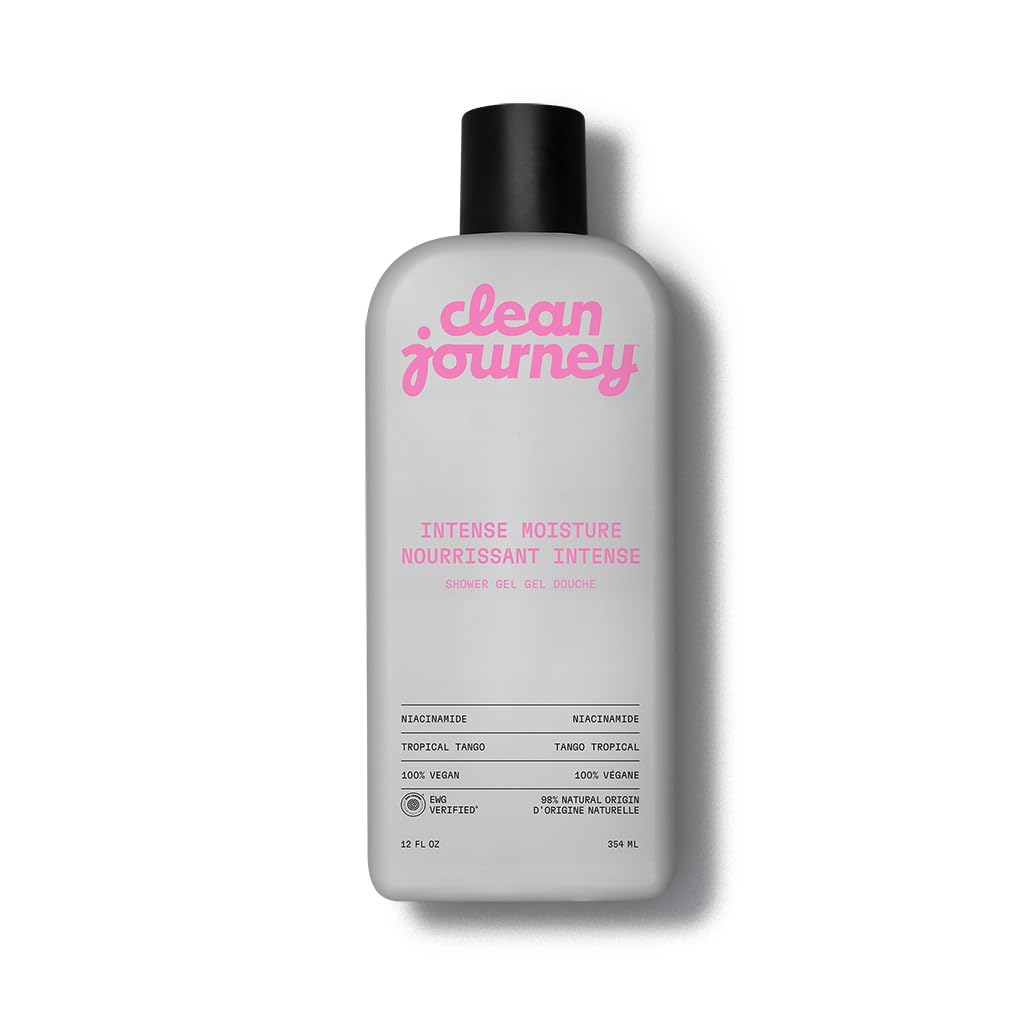 cleanjourney Body Wash, EWG Verified Shower Gel with Niacinamide and Glycerin, Clean Ingredients, Vegan, Intense Moisture, Tropical Tango, 12 Fl Oz