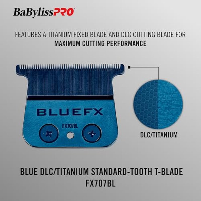 BaBylissPRO Standard-Tooth Trimmer Blade, Ultra-thin blue T-blade for TRIMMERS