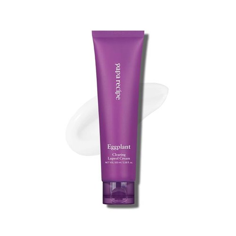Papa Recipe Eggplant Clearing Lupeol Cream(3.38fl oz/100ml) - Soothing & Hydrating Face Moisturizer Cream for Dry Skin, Oil Water Balance Care, Sensitive, Acne-Prone Skin Friendly, Korean Face Cream