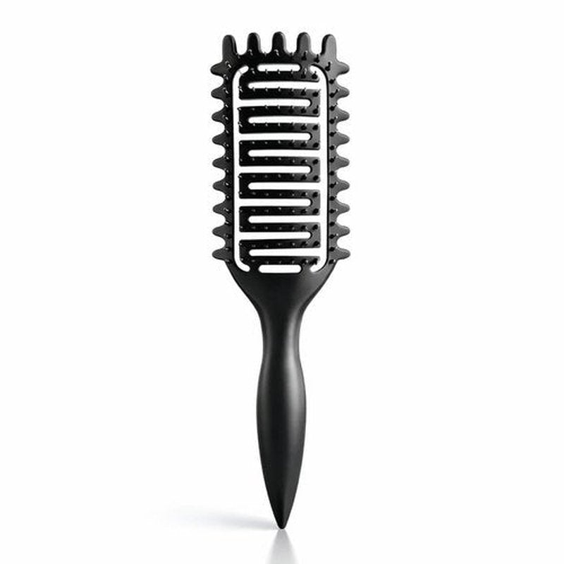 Skiennix Curl Defining Brush - Vented Detangling Tool for Curly Hair | Lightweight & Curved Design (Black)