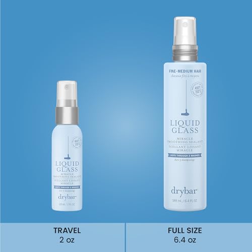 Drybar Liquid Glass Miracle Smoothing Sealant for Fine-Medium Hair - Travel Size | Heat Protectant for Hair, Lasts through 3 Washes for Long-Lasting Frizz Resistance and High-Shine Finish