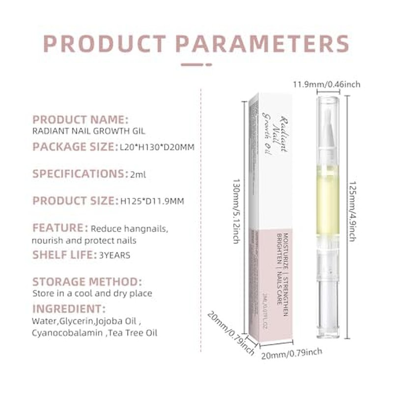 Cuticle Oil Pen for Nail Repair & Strengthening | Nail Strengthener & Growth Oil | Reduce Hangnails, Moisturize & Nourish Nails | 2ml x 4 Nail Care Pen with Jojoba Oil & Vitamin B12