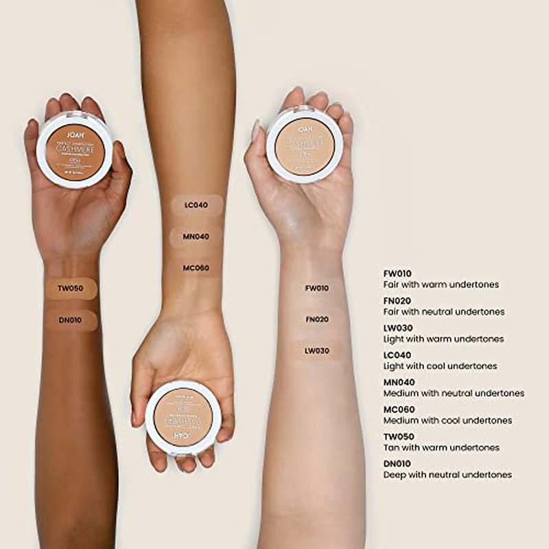 JOAH Perfect Complexion Cashmere Powder Foundation, Medium Face Coverage, Matte Finish, Korean Makeup, Compact Design For Oily & All Skin Types, 16 Hour Wear, Fair with Neutral Undertones