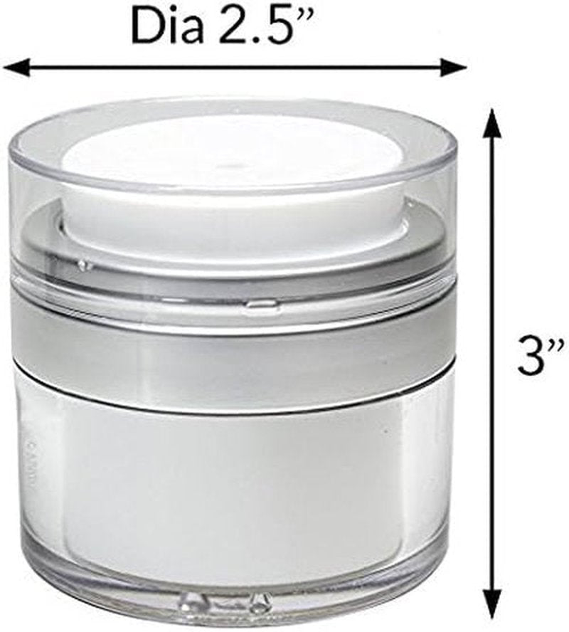 Airless Cosmetic Jar - Refillable Travel Makeup Container | Leak-Proof Design for Foundation & Creams | 1.7 oz Made in USA