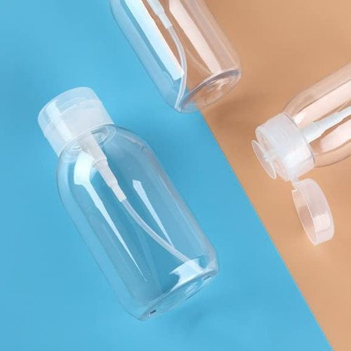 2Pcs 500ml (16.9oz) Nail Polish Remover Pump Bottle Dispenser Empty Push Down Pump Dispenser Bottle with Flip Top Cap for Nail Polish and Makeup Remover, Clear