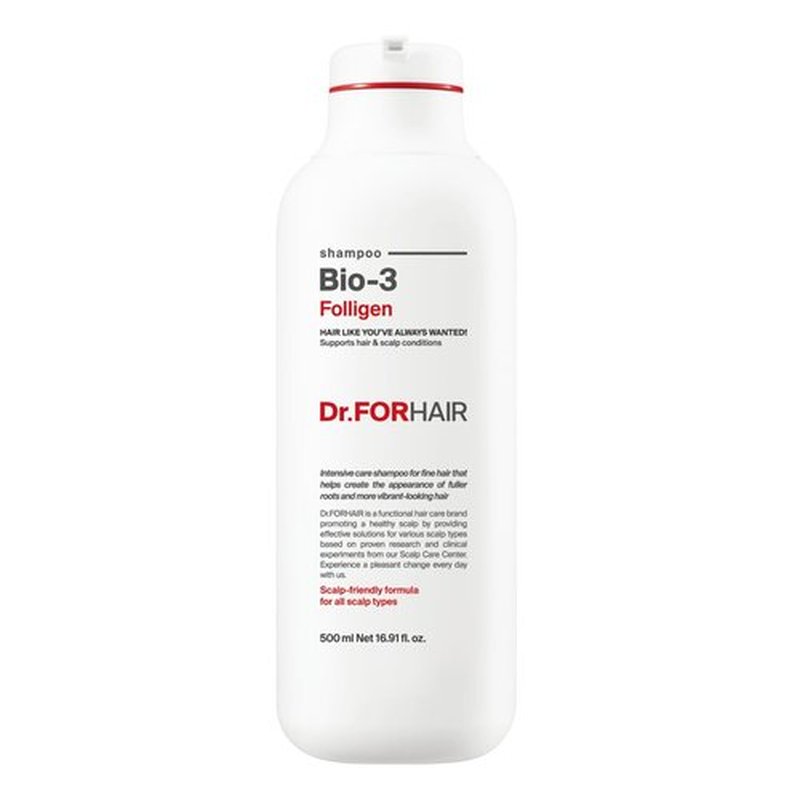 Dr.FORHAIR Folligen Bio-3 Shampoo - Korean Hair Care for Volume & Thickness | 16.91 fl oz