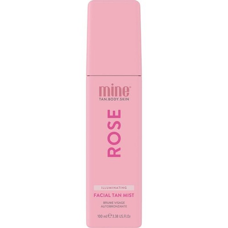 Minetan Rose Face Tan Mist | Clear Facial Self Tanning Spray | Gradual Daily Sunless Tanner, Infused | Soothing Rose Water & Vitamin C | Hydrating, Golden Glow Skin Finish | 3.38 Fl Oz