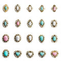 3D Turquoise Western Nail Ornament Mix Blue, White, and Pink Turquoise Charms Nail Art Gemstone Nail Art Jewelry Flower Heart Acrylic Nail Phone Case Card Women's DIY Decoration Products Home (20pcs)