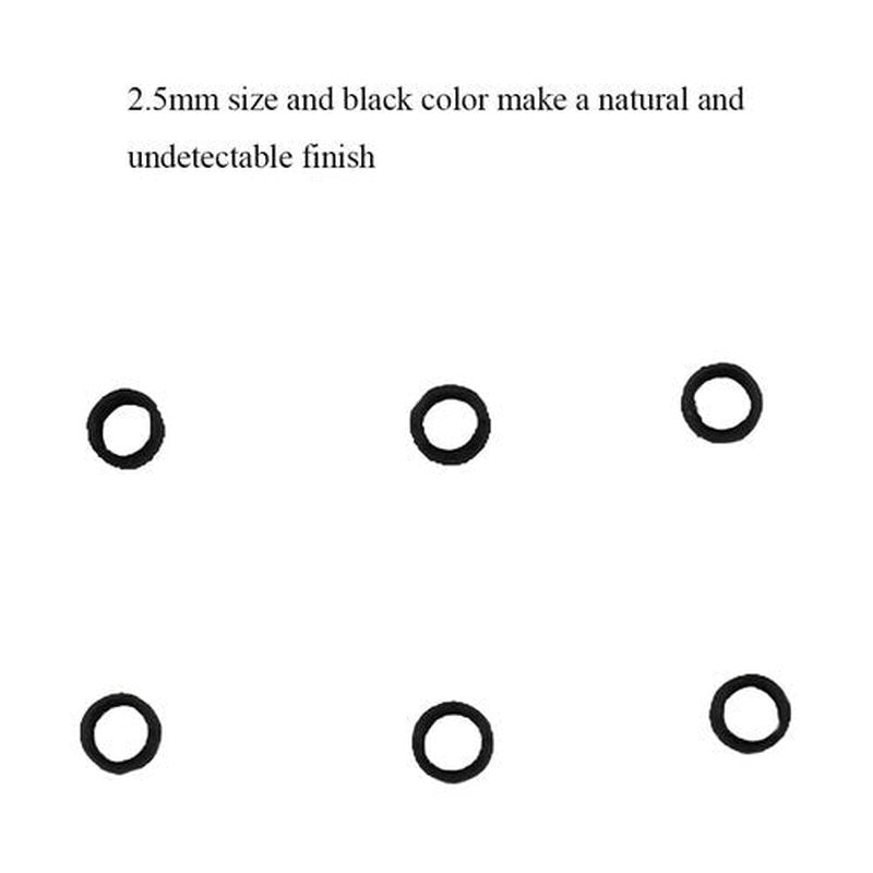 HAHIYO Black 2.5x1.5x2.0mm Micro Links Hair Extension Beads Nano Ring Hair Extensions Rings with Thin Silicone Lining for Invisible Professional Salons Extensions Tool, 500Pcs