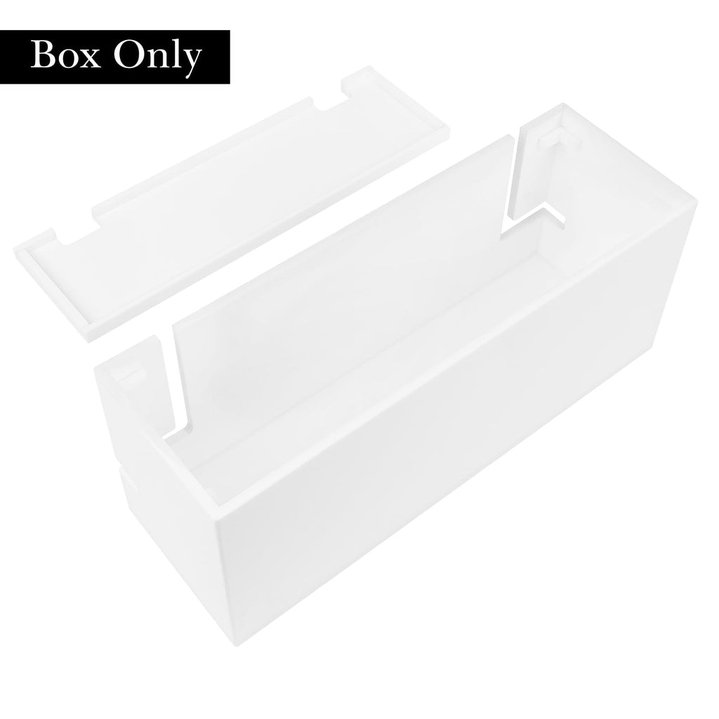 Linkidea Acrylic Cable Organizer Box for Bathroom Countertop, Cord Management for Electric Toothbrush & Razor Chargers, Fits 1-2 Small Charging Heads Only (White)