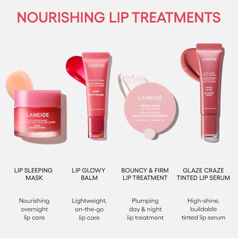 LANEIGE Berry Sweet Lip Trio Set | Lip Sleeping Mask Strawberry Shortcake & Mini Lip Glowy Balms in Berry & Vanilla