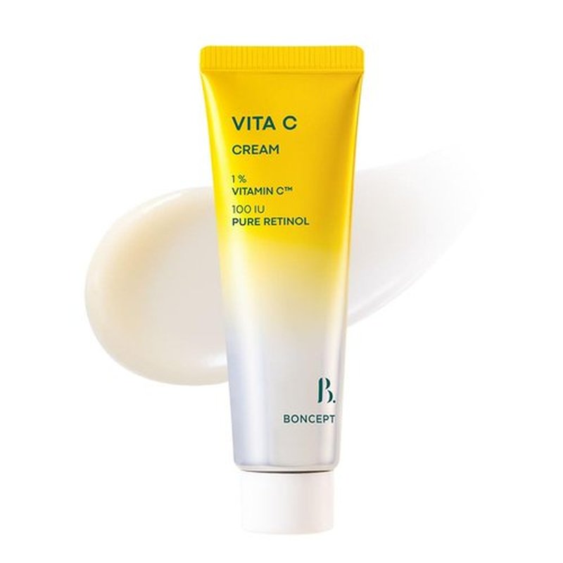 BONCEPT Vita C Cream - Quick-Absorbing Korean moisturizer for Dark Spots, Brightening, Bouncy Skin, Anti aging with Vitamin C, Retinol | 1.69 fl. oz. / 50ml