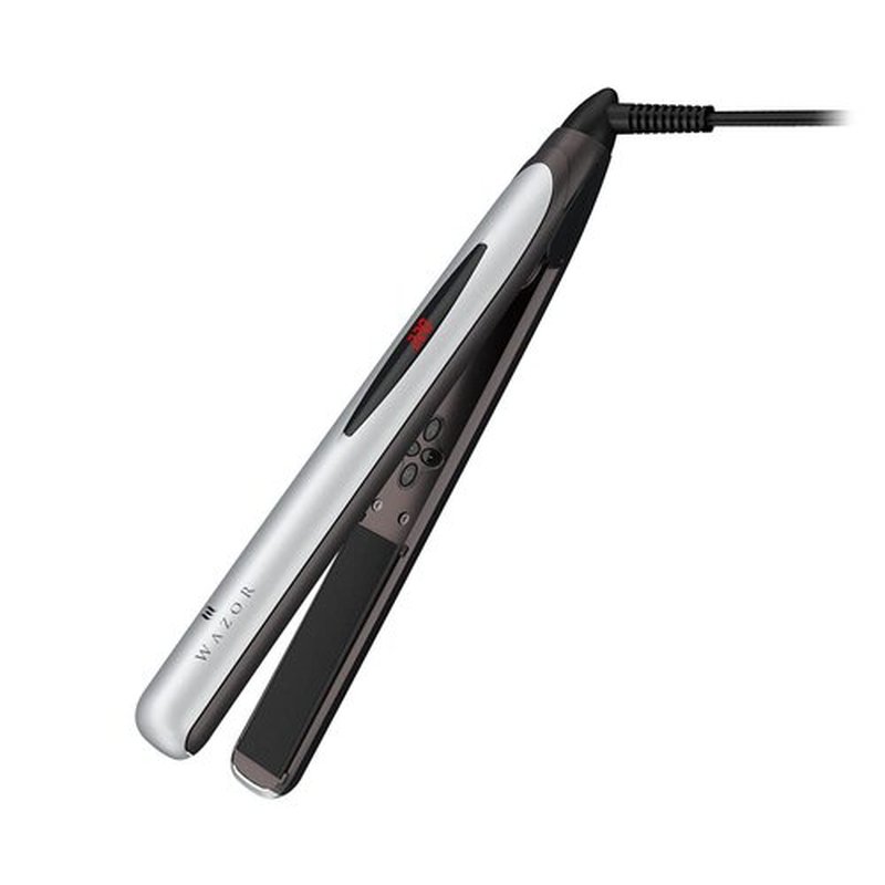 Hair Straightener Flat Iron and Curler 2 in 1 Professional Ceramic Flat Iron Instant Heat Up with Automatic Shut Off and Digital LED Display, Adjust Temperature from 284℉ to 446℉, 1 inch Sliver