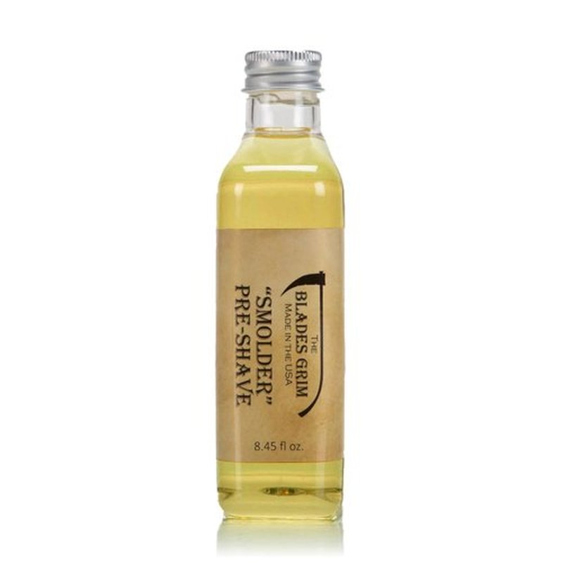 The Blades Grim – Pre-Shave Oil for Smooth Shaving | Handmade in the USA, 8.45oz (Smolder)