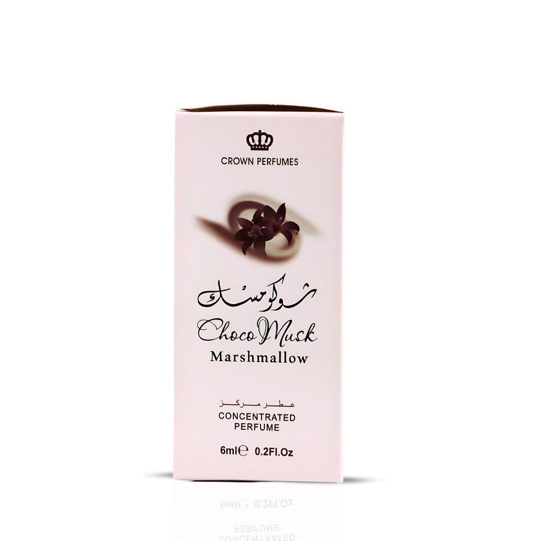 Al Rehab Choco Musk Marshmallow – Sweet Chocolate-Vanilla Concentrated Perfume Oil Roll-On for Unisex, 0.2 Ounce / 6ml